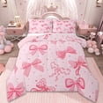 thumbnail image 1 of Erosebridal Cute Bowknot Bedding Sets Twin with Comforter,Ribbon Bowtie Duvet Insert,Pink Dot Comforter Sets Twin Size For Girls,Ultra Soft Bedroom Decoration Reversible,2pcs, 1 of 8