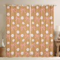 thumbnail image 1 of Erosebridal Cute Bowknot Daisy Black Out Curtains,Cartoon Flowers Blossom Curtains Pack of 2 (42x63 Each) For Girls Kids,Orange White Pink, 1 of 7