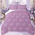 thumbnail image 1 of Erosebridal Cute Bowknots Queen Comforter Set,Kawaii Bowtie Girls Bedding Comforter Set For Teens,Pink Purple, Reversible 3pcs, 1 of 7