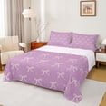 thumbnail image 1 of Erosebridal Cute Bowknots Queen Sheet Sets,Kawaii Bowtie Girls Bed Set For Teens,Pink Purple 4pcs, 1 of 6