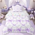 thumbnail image 1 of Erosebridal Bowknot Twin Comforter Set,Ribbon Purple Bow,Reversible,2-Piece, 1 of 7