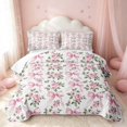 thumbnail image 1 of Erosebridal Cute Bowtie Quilt King, Cute Bow King Coverlet Set, Pink Reversible, Pink Rose White, 3 Pieces (1 Bedspread and 2 Pillowcases), 1 of 7