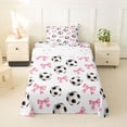 thumbnail image 1 of Erosebridal Cute Bowtie Twin Sheet Sets For Girl,Football Sport Games Ball Theme Kids Bedding 3 Pieces, 1 of 6