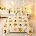 thumbnail image 1 of Erosebridal Cute Bug Bee Queen Comforter Set,Dreamy Floral Comforter Sets Queen,Cream Yellow,Light Gray Reversible,3-Piece,1 Comforter and 2 Pillowcases, 1 of 7