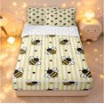 thumbnail image 1 of Erosebridal Cute Bug Bee Zipper Queen Comforter Set with Fitted Sheet and 2 Pillowcases,Cartoon Line Art Zipper Bedding Set,Beige Black,Reversible,4pcs, 1 of 8