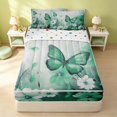 thumbnail image 1 of Erosebridal Cute Butterfly Zipper Queen Comforter Set with Fitted Sheet and 2 Pillowcases, Chic Blossom Zipper Bedding Set, Polka Dots Reversible, Emerald Green, Polka Dots Reversible, 1 of 7
