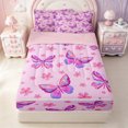 thumbnail image 1 of Erosebridal Cute Butterfly Zipper Twin Comforter Sets with Fitted Sheet and 2 Pillowcases,Cherry Blossom Floral Zipper Bedding Set For Girls,Pink Reversible,4-Piece, 1 of 7