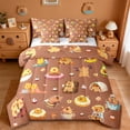 thumbnail image 1 of Erosebridal Cute Cake Pattern 7-Piece Twin Bedding Sets,Cartoon Capybara Rodent Animal Bedding Comforter Set For Kids Girls Reversible, 1 of 7