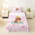 thumbnail image 1 of Erosebridal Cute Capybara Duck Twin Sheet Sets 3pcs For Teens,Dreamy Bow Flowers Bedding For Kids Boy Girls,Ultra Soft Home Decor, 1 of 5