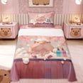 thumbnail image 1 of Erosebridal Cute Capybara Kid Twin Sheet Sets, Blossoms Floral Bedding, 3 Pieces, 1 of 5