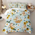 thumbnail image 1 of Erosebridal Cute Capybara Twin Quilt Set For Capybara Lovers,Kawaii Daisy Rustic Flower Twin Coverlet Set,2-Piece, 1 of 7