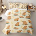 thumbnail image 1 of Erosebridal Cute Capybaras Quilt King,Kawaii Rodent Animal Capybara King Coverlet Set For Kids,3-Piece, 1 of 7