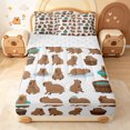 thumbnail image 1 of Erosebridal Cute Cartoon Capybara Zipper Queen Comforter Set with Fitted Sheet and 2 Pillowcases,Water Animal Zipper Bedding Set For Girls,Reversible,4pcs, 1 of 7