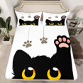 thumbnail image 1 of Erosebridal Cute Cat Bedding Set Cartoon Cats Fitted Sheet Pet Animal Bed Sheets Cartoon Kitten Sheets Set Room 3Pcs Full Size（No Top Sheet）, 1 of 5