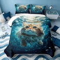 thumbnail image 1 of Erosebridal Cute Cat Quilt Full, Kawaii Animal Full Bedspread Sets, Reversible 3pcs, 1 Coverlet and 2 Pillowcases, 1 of 7