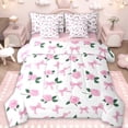 thumbnail image 1 of Erosebridal Cute Coquette Bowknot 7 Pieces Bedding Comforter Set,Pink Cute Flower Full Bedding Set For Kids,Reversible pink, 1 of 7