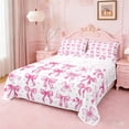 thumbnail image 1 of Erosebridal Cute Coquette Bowknot Bed Sheets For Girls,Pink Kawaii Bowtie Kids King Sheets 4pcs, 1 of 6