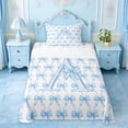 thumbnail image 1 of Erosebridal Cute Coquette Bowknot Twin Sheet Sets For Kids,Blue Cartoon Letter A Monogram Bedding 3-Piece, 1 of 6