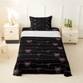 thumbnail image 1 of Erosebridal Cute Coquette Bowknot Twin Sheet Sets,Kawaii Bows Cute Bowtie Bedding For Girls Kids,Black Lightpink 3-Piece, 1 of 6