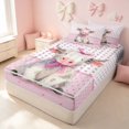 thumbnail image 1 of Erosebridal Cute Cow Zipper Queen Comforter Set with Fitted Sheet and 2 Pillowcases for Girls, Kawaii Pink Love Hearts Print Zipper Bedding Set, Pink Reversible, 1 of 7