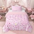 thumbnail image 1 of Erosebridal Cute Daisy Floral Twin Comforter Sets for Girls, Pink Bedding Set, Pink Reversible 2-Piece, 1 Comforter and 1 Pillowcase, 1 of 6