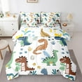 thumbnail image 1 of Erosebridal Cute Dinosaur Bed in a Bag Full Size,Wild Animal Bed Set,Tropical Botanical Palm Bedding Full Size For Boys,Breathable Room Decorative Reversible,7 Pieces, 1 of 7