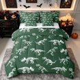 thumbnail image 1 of Erosebridal Cute Dinosaur Full Size Bedding Sets, T Rex Skeleton Full Size Bed in a Bag, Dark Green, Reversible, 7pcs, 1 of 6