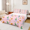 thumbnail image 1 of Erosebridal Cute Dinosaur Wild Dino Queen Sheet Sets For Girl Kids,Outer Space Planet Rocket Bed Set,Pink White 4-Piece, 1 of 6