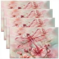 thumbnail image 1 of Erosebridal Cute Dragonfly Placemats Set of 4, Gold Lotus Table Mats for Dining Table Set of 4, Watecolor Print Decor, 1 of 4