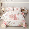 thumbnail image 1 of Erosebridal Cute Elf T Letter Quilt Full for Girls, Chic Floral Butterfly Full Bedspread Sets, 3 Pieces 1 Quilt and 2 Pillowcases, 1 of 7