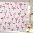 thumbnail image 1 of Erosebridal Cute Flamingo Animals Shower Curtain 72Wx78L,Graceful Tropical Bath Curtain,White Black, 1 of 5