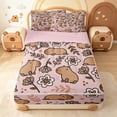thumbnail image 1 of Erosebridal Cute Floral Capybara Zipper Twin Comforter Sets with Fitted Sheet and 2 Pillowcases,Rustic Plant Flower Zipper Bedding Set For Girls,Pink Reversible,4pcs, 1 of 7
