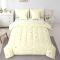 thumbnail image 1 of Erosebridal Cute Floral Daisy Bedding Sets Twin Size,Lovely Bowknot Comforter Sets with Sheets,Plant Leaf Bed in a Bag Twin Size For Girls,Super Cozy Room Decoration Reversible,7-Piece, 1 of 6