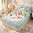 thumbnail image 1 of Erosebridal Cute Floral Llama Graphic Zipper Full Size Comforter Sets with Fitted Sheet and 2 Pillowcases,Hand Letter Text Secondary Tile Zipper Bedding Set,Mint White,4pcs,Reversible, 1 of 5