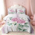 thumbnail image 1 of Erosebridal Cute Flower Twin Quilt Set, Chic Blossom Twin Coverlet Set, Pink Reversible, Hot Pink White, 2pcs (1 Bedspread and 1 Pillowcase), 1 of 7