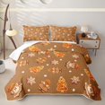 thumbnail image 1 of Erosebridal Cute Gingerbread Bed Spread Queen for Girls, Snowflake Cookie Cake Queen Coverlet Set, 3-Piece, 1 of 7