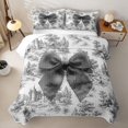 thumbnail image 1 of Erosebridal Cute Grey Bowknot Quilt Full for Girls Boys, Princess Fairy Castle Full Bedspread Sets, 3pcs, 1 of 7