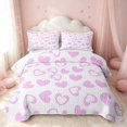 thumbnail image 1 of Erosebridal Cute Hearts Twin Quilt Set, Girls HeartTwin Coverlet Set, Polka Dots Reversible, Light Pink, 2-Piece (1 Bedspread and 1 Pillowcase), 1 of 7