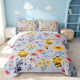 thumbnail image 1 of Erosebridal Cute Honey Bee Quilt King, Cartoon Blossom King Coverlet Set, Xmas Reversible, Soft Lilac, 3-Piece (1 Bedspread and 2 Pillowcases), 1 of 7