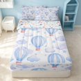 thumbnail image 1 of Erosebridal Cute Hot Air Ballon Zipper Full Size Comforter Sets with Fitted Sheet and 2 Pillowcases, Romantic Love Zipper Bedding Set, Stars Reversible, Sky Blue White, Stars Reversible, 1 of 7