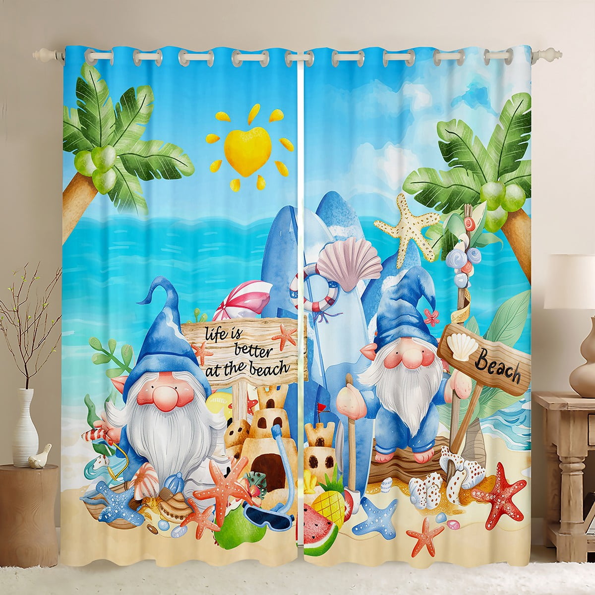 Gudgoodie 100% Cotton Canvas Curtains- Undersea Oasis main image 0
