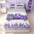 thumbnail image 1 of Erosebridal Cute Lavender Zipper Queen Comforter Set with Fitted Sheet and 2 Pillowcases, Botanical Floral Zipper Bedding Set, Gray Reversible, Violet White, Gray Reversible, 1 of 7