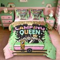 thumbnail image 1 of Erosebridal Cute Leopard Print Camper 7-Piece Twin Bedding Sets,Rustic Cabin Camping Adventure Bedding Comforter Set For Boys Kids,Reversible pink, 1 of 7