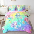 thumbnail image 1 of Erosebridal Cute Mermaid Bedding Sets Twin Size, Dreamy Mermaid Scale Comforter Sets with Sheets, Underwater World Coral Bedding Accessories Ultra Soft Bedroom Decorative, Reversible 7pcs, 1 of 5