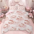 thumbnail image 1 of Erosebridal Cute Pig Animal Queen Comforter Set,Pink Flowers Blossom Bedding Comforter Set For Girls Teens, Reversible 3pcs, 1 of 7