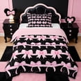 thumbnail image 1 of Erosebridal Cute Pink Bowknot Kids Twin Comforter Sets,Kawaii Princess Bow Bedding Set For Girls,Reversible pink,2-Piece, 1 of 7