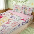 thumbnail image 1 of Erosebridal Cute Pink Flamingo Zipper Full Size Comforter Sets with Fitted Sheet and 2 Pillowcases for Girls, Watercolor Floral Leaf Zipper Bedding Set, Pink Reversible, 4-Piece, 1 of 7