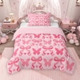 thumbnail image 1 of Erosebridal Cute Pink Twin Comforter Sets for Girls, Butterfly Bow-Tie Bedding Set, Pink Reversible, 1 Comforter and 1 Pillowcase, 1 of 6