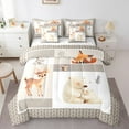 thumbnail image 1 of Erosebridal Cute Polar Bear Deer Fox Bed in a Bag Twin Size, Woodland Animal Bed Set, Cartoon Wildlife Buffalo Bed Sheets Setp with Comforter, Ultra Soft Bedroom Decor, Reversible 7 Pieces, 1 of 5
