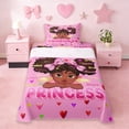 thumbnail image 1 of Erosebridal Cute Princess Girl Twin Sheet Sets,Cartoon Black Girly Colorful Loves Print Bedding For Kids 3pcs, 1 of 6
